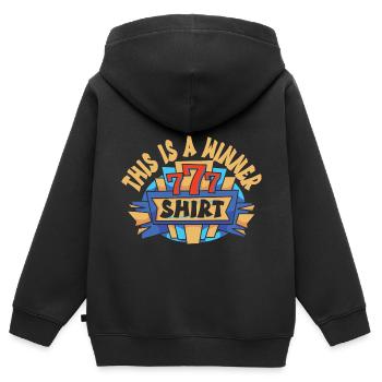 Casino - Sweat Premium à capuche zippé enfant bio - noir - Dos - AI Model Kid Male (0cm)