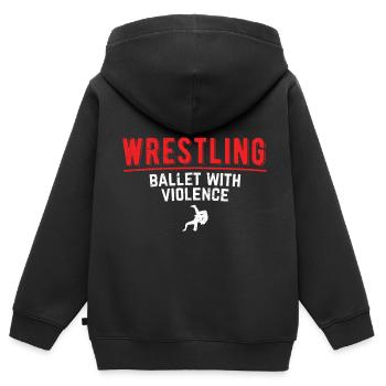 Grappling Martial Arts Wrestling - Kinder Premium Organic Zip Hoodie - Schwarz - Hinten - AI Model Kid Male (0cm)