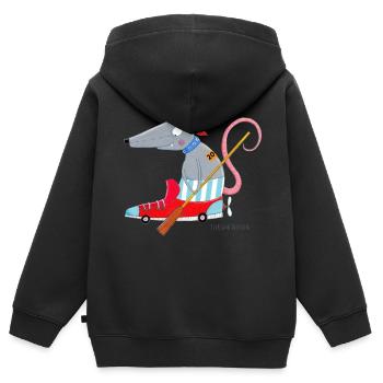 Matze Souris - Sweat Premium à capuche zippé enfant bio - noir - Dos - AI Model Kid Male (0cm)