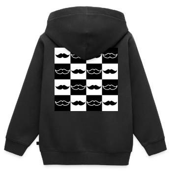 Damier Pour Papas Pour Meilleur Papa - Sweat Premium à capuche zippé enfant bio - noir - Dos - AI Model Kid Male (0cm)