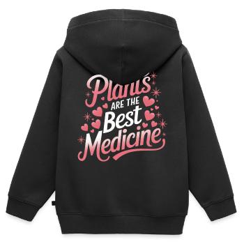 Vegetarian Vegan Veggie Vegetarian - Kids Premium Organic Zip-up Hoodie - black - Back - AI Model Kid Male (0cm)
