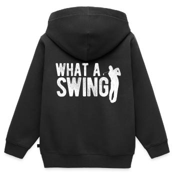 Golfplatz zum Golfen Golf - Kinder Premium Organic Zip Hoodie - Schwarz - Hinten - AI Model Kid Male (0cm)