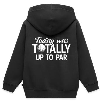 Golfplatz zum Golfen Golf - Kinder Premium Organic Zip Hoodie - Schwarz - Hinten - AI Model Kid Male (0cm)