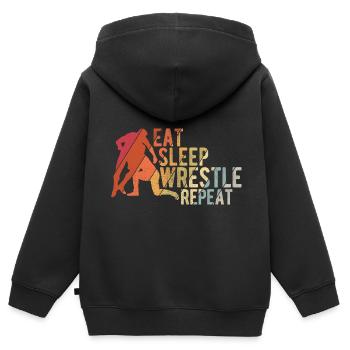 Grappling Martial Arts Wrestling - Kinder Premium Organic Zip Hoodie - Schwarz - Hinten - AI Model Kid Male (0cm)