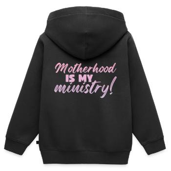 Mom Life Mama Mutterschaft Ist Mein Ministerium - Kinder Premium Organic Zip Hoodie - Schwarz - Hinten - AI Model Kid Male (0cm)
