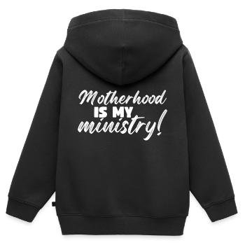 Mom Life Mama Mutterschaft Ist Mein Ministerium - Kinder Premium Organic Zip Hoodie - Schwarz - Hinten - AI Model Kid Male (0cm)