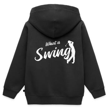 Golfplatz zum Golfen Golf - Kinder Premium Organic Zip Hoodie - Schwarz - Hinten - AI Model Kid Male (0cm)
