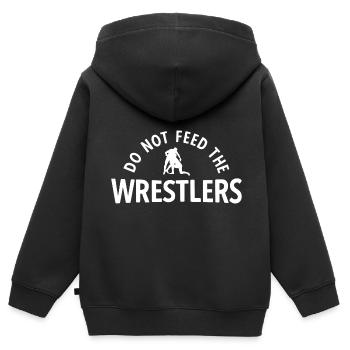 Grappling Martial Arts Wrestling - Kinder Premium Organic Zip Hoodie - Schwarz - Hinten - AI Model Kid Male (0cm)