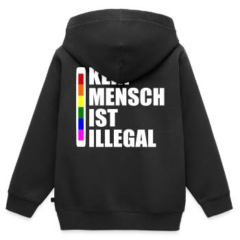 Kein mensch ist illegal - Kinder Premium Organic Zip Hoodie - Schwarz - Hinten - AI Model Kid Male (0cm)