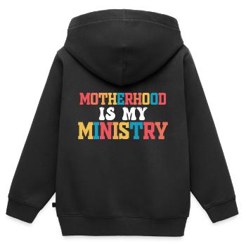 Mom Life Mama Mutterschaft Ist Mein Ministerium - Kinder Premium Organic Zip Hoodie - Schwarz - Hinten - AI Model Kid Male (0cm)