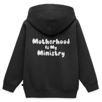 Mom Life Mama Mutterschaft Ist Mein Ministerium - Kinder Premium Organic Zip Hoodie - Schwarz - Hinten - AI Model Kid Male (0cm)