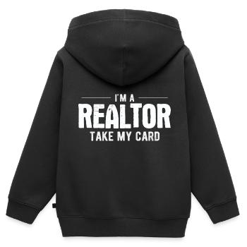 Immobilien-Händler Für Immobilien-Makler - Kinder Premium Organic Zip Hoodie - Schwarz - Hinten - AI Model Kid Male (0cm)