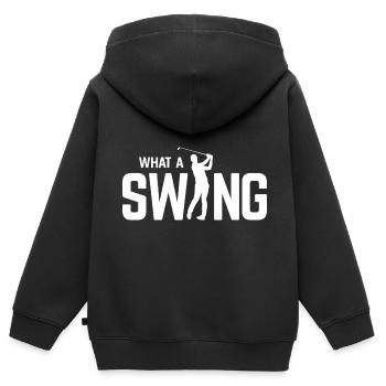 Golfplatz zum Golfen Golf - Kinder Premium Organic Zip Hoodie - Schwarz - Hinten - AI Model Kid Male (0cm)