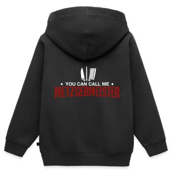 Metzger - Kinder Premium Organic Zip Hoodie - Schwarz - Hinten - AI Model Kid Male (0cm)