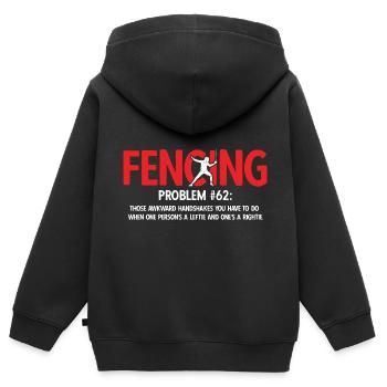 Fechten - Kinder Premium Organic Zip Hoodie - Schwarz - Hinten - AI Model Kid Male (0cm)