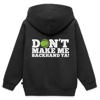 Tennisplatz Spruch Für Tennis - Kinder Premium Organic Zip Hoodie - Schwarz - Hinten - AI Model Kid Male (0cm)