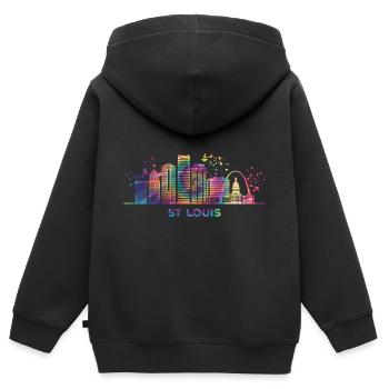 Horizon de Saint-Louisiain Saint-Louis - Sweat Premium à capuche zippé enfant bio - noir - Dos - AI Model Kid Male (0cm)