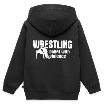 Grappling Martial Arts Wrestling - Kinder Premium Organic Zip Hoodie - Schwarz - Hinten - AI Model Kid Male (0cm)