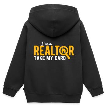 Immobilien-Händler Für Immobilien-Makler - Kinder Premium Organic Zip Hoodie - Schwarz - Hinten - AI Model Kid Male (0cm)