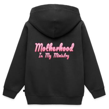 Mom Life Mama Mutterschaft Ist Mein Ministerium - Kinder Premium Organic Zip Hoodie - Schwarz - Hinten - AI Model Kid Male (0cm)
