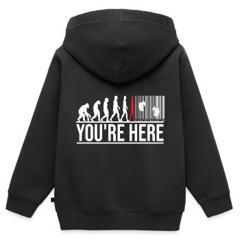 Bargeld Anti Digitalisierung - Kinder Premium Organic Zip Hoodie - Schwarz - Hinten - AI Model Kid Male (0cm)