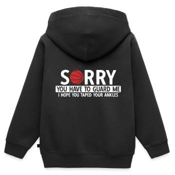 Basketball - Kinder Premium Organic Zip Hoodie - Schwarz - Hinten - AI Model Kid Male (0cm)