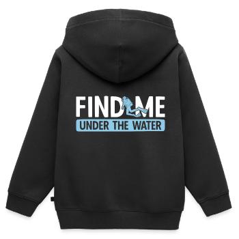 Apnoetaucher Freitaucher Taucher - Kinder Premium Organic Zip Hoodie - Schwarz - Hinten - AI Model Kid Male (0cm)