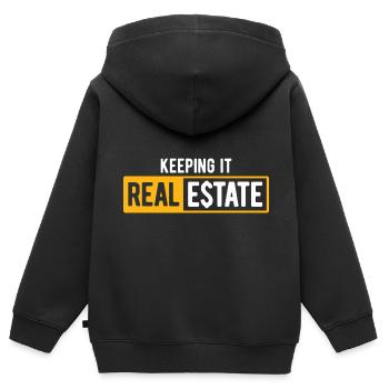 Immobilien-Händler Für Immobilien-Makler - Kinder Premium Organic Zip Hoodie - Schwarz - Hinten - AI Model Kid Male (0cm)