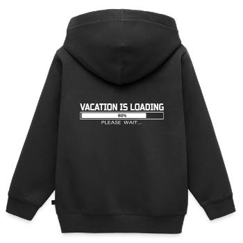 VACATION IS LOADING - Kinder Premium Organic Zip Hoodie - Schwarz - Hinten - AI Model Kid Male (0cm)