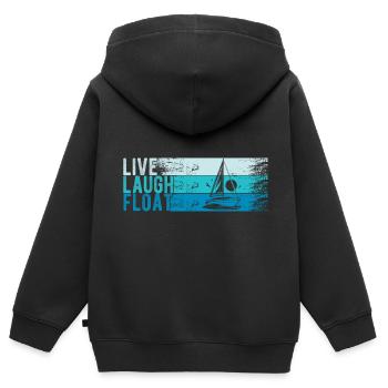 Segelboot Kapitän Spruch Zum Segeln - Kinder Premium Organic Zip Hoodie - Schwarz - Hinten - AI Model Kid Male (0cm)