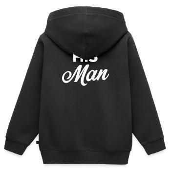 Sein Mann - Kinder Premium Organic Zip Hoodie - Schwarz - Hinten - AI Model Kid Male (0cm)