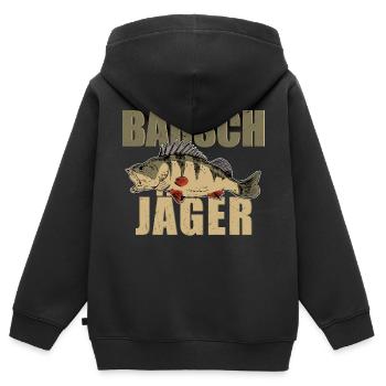 Barsch Jäger Barsche Angeln Kretzer Flussbarsch - Kinder Premium Organic Zip Hoodie - Schwarz - Hinten - AI Model Kid Male (0cm)