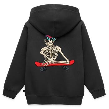 Skelett - Kinder Premium Organic Zip Hoodie - Schwarz - Hinten - AI Model Kid Male (0cm)