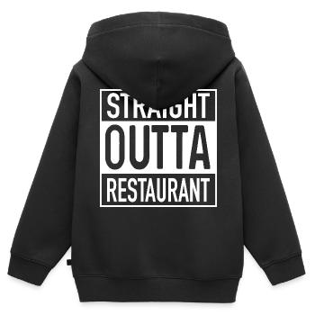 Restaurant OUTTA direct - Sweat Premium à capuche zippé enfant bio - noir - Dos - AI Model Kid Male (0cm)