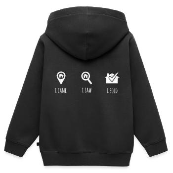 Immobilien-Händler Für Immobilien-Makler - Kinder Premium Organic Zip Hoodie - Schwarz - Hinten - AI Model Kid Male (0cm)