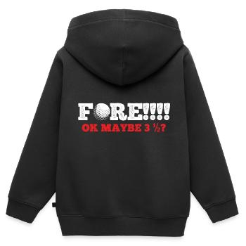 Golfplatz zum Golfen Golf - Kinder Premium Organic Zip Hoodie - Schwarz - Hinten - AI Model Kid Male (0cm)