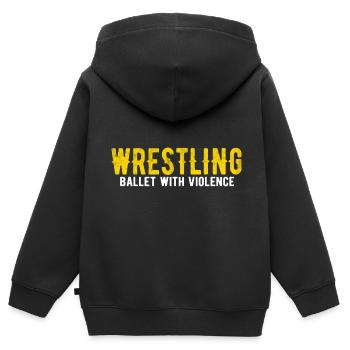 Grappling Martial Arts Wrestling - Kinder Premium Organic Zip Hoodie - Schwarz - Hinten - AI Model Kid Male (0cm)