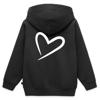 Le cœur sait moderne - Sweat Premium à capuche zippé enfant bio - noir - Dos - AI Model Kid Male (0cm)