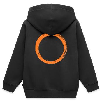 Kreis Symbol - Kinder Premium Organic Zip Hoodie - Schwarz - Hinten - AI Model Kid Male (0cm)