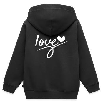 Liebe Valentinstag Romantisch - Kinder Premium Organic Zip Hoodie - Schwarz - Hinten - AI Model Kid Male (0cm)