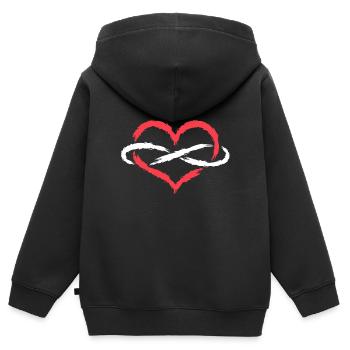 Heart infinite endless - Kids Premium Organic Zip-up Hoodie - black - Back - AI Model Kid Male (0cm)