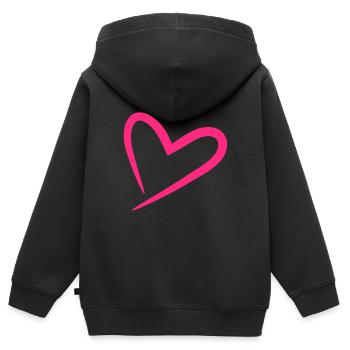 Herz in Rosa - Kinder Premium Organic Zip Hoodie - Schwarz - Hinten - AI Model Kid Male (0cm)