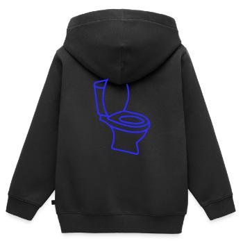 Klo WC Toilette - Kinder Premium Organic Zip Hoodie - Schwarz - Hinten - AI Model Kid Male (0cm)