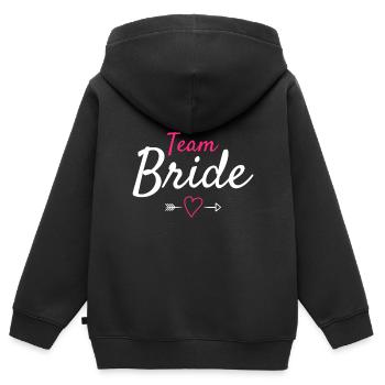 Team Braut - Kinder Premium Organic Zip Hoodie - Schwarz - Hinten - AI Model Kid Male (0cm)