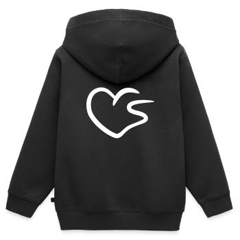 Herz Buchstabe S Anfangsbuchstabe - Kinder Premium Organic Zip Hoodie - Schwarz - Hinten - AI Model Kid Male (0cm)