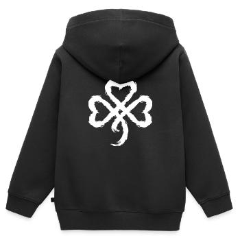 Kleeblatt Symbol keltisch - Kinder Premium Organic Zip Hoodie - Schwarz - Hinten - AI Model Kid Male (0cm)