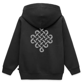 Infinity symbol celtic symbol brush gift - Sweat Premium à capuche zippé enfant bio - noir - Dos - AI Model Kid Male (0cm)