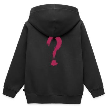 Fragezeichen - Kinder Premium Organic Zip Hoodie - Schwarz - Hinten - AI Model Kid Male (0cm)