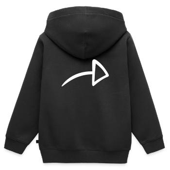 Right arrow - Kids Premium Organic Zip-up Hoodie - black - Back - AI Model Kid Male (0cm)