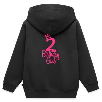 Second birthday birthday girl - Kids Premium Organic Zip-up Hoodie - black - Back - AI Model Kid Male (0cm)